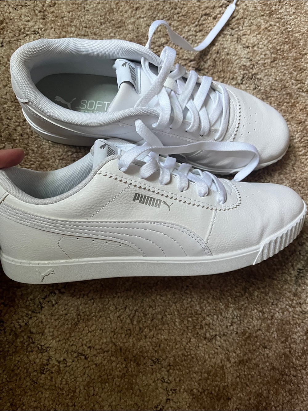 Puma White Low-Top Leather Sneakers